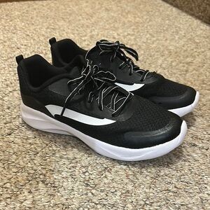 Black and White Sporty Mesh Sneakers